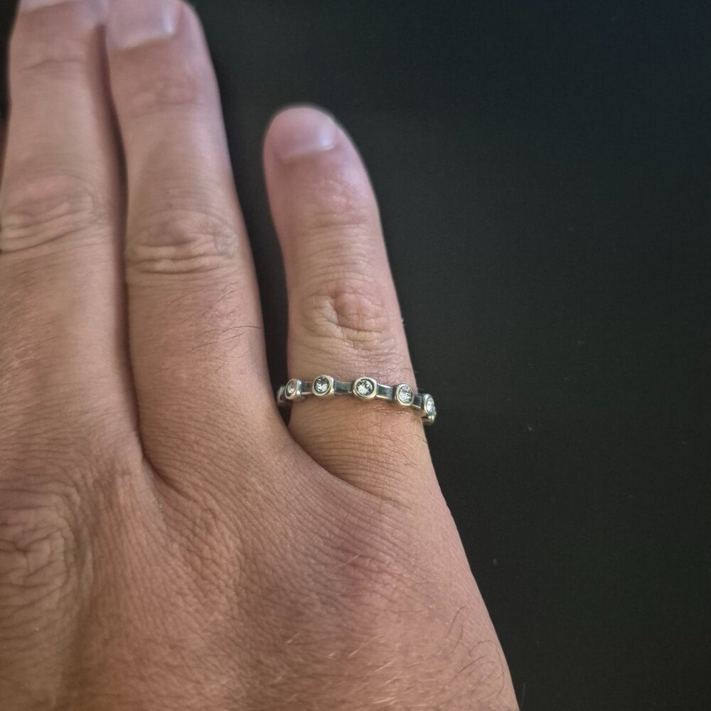 Silpada Sterling Silver CZ Runabout Eternity Stacking Ring - Picture 4 of 4